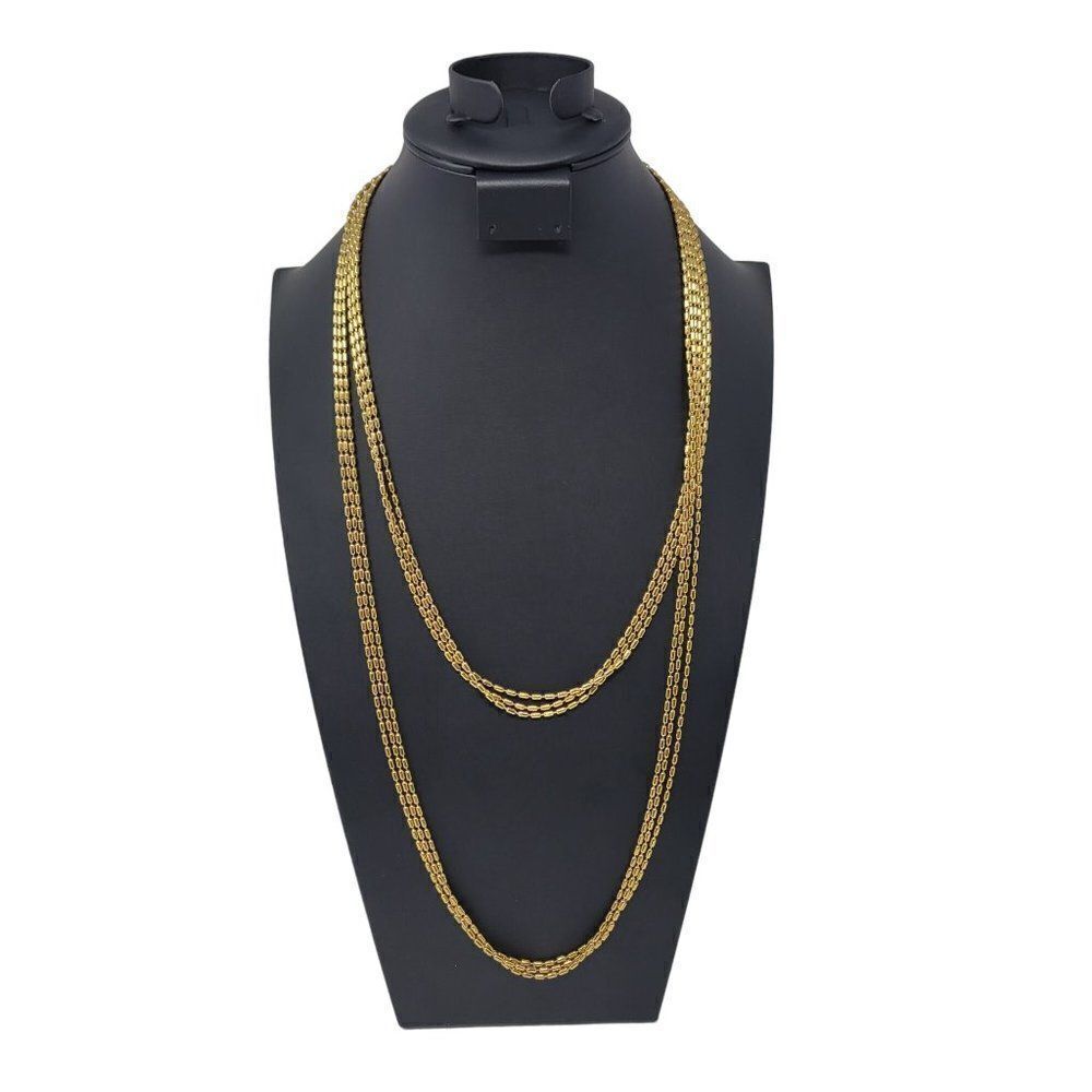 Vintage Signed Joan‎ Rivers Long Rope Necklace 30" Gold Tone 3 Strand Opera